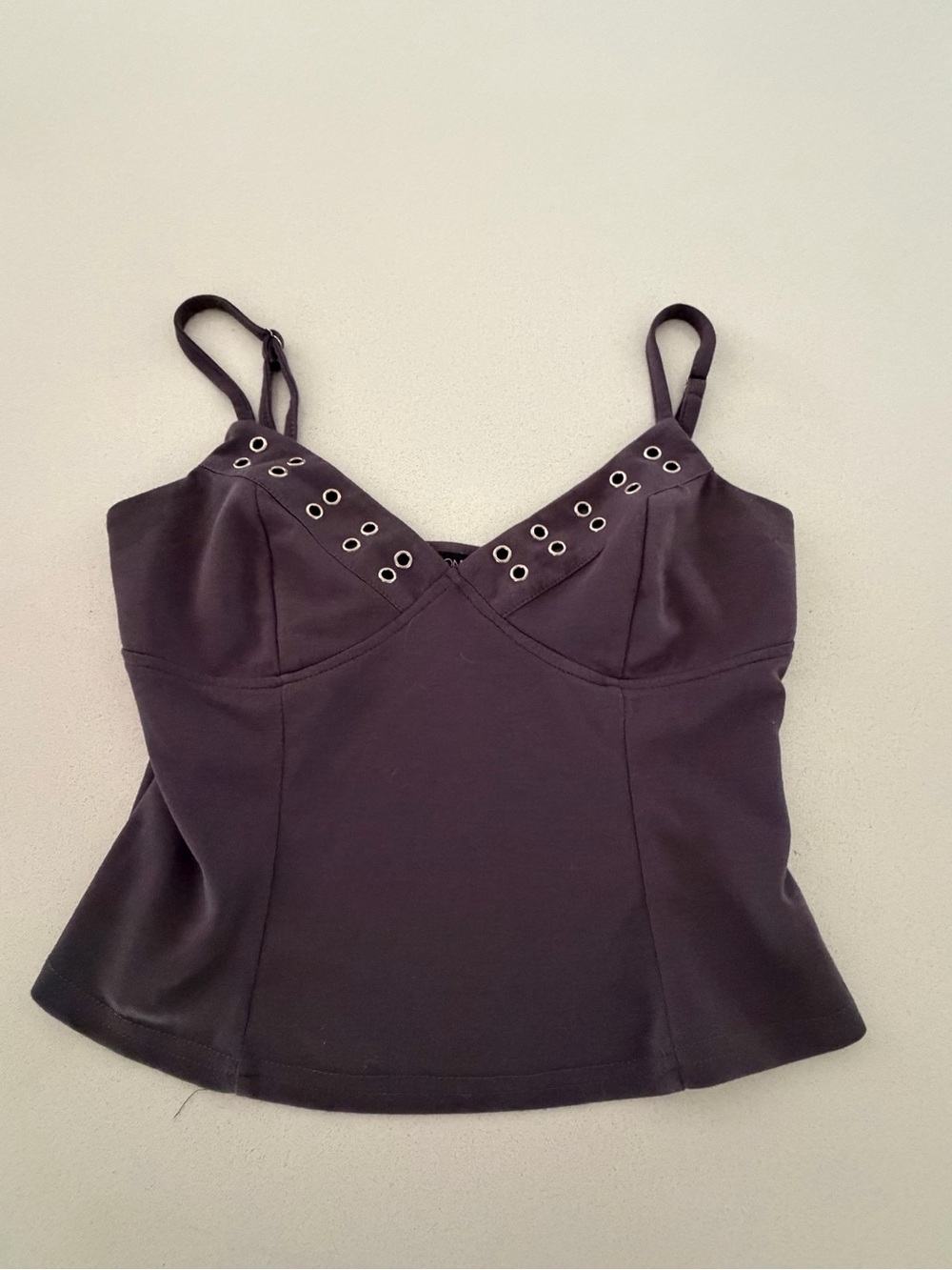 Fashion Nova Black Eyelet-Detail Cami Top